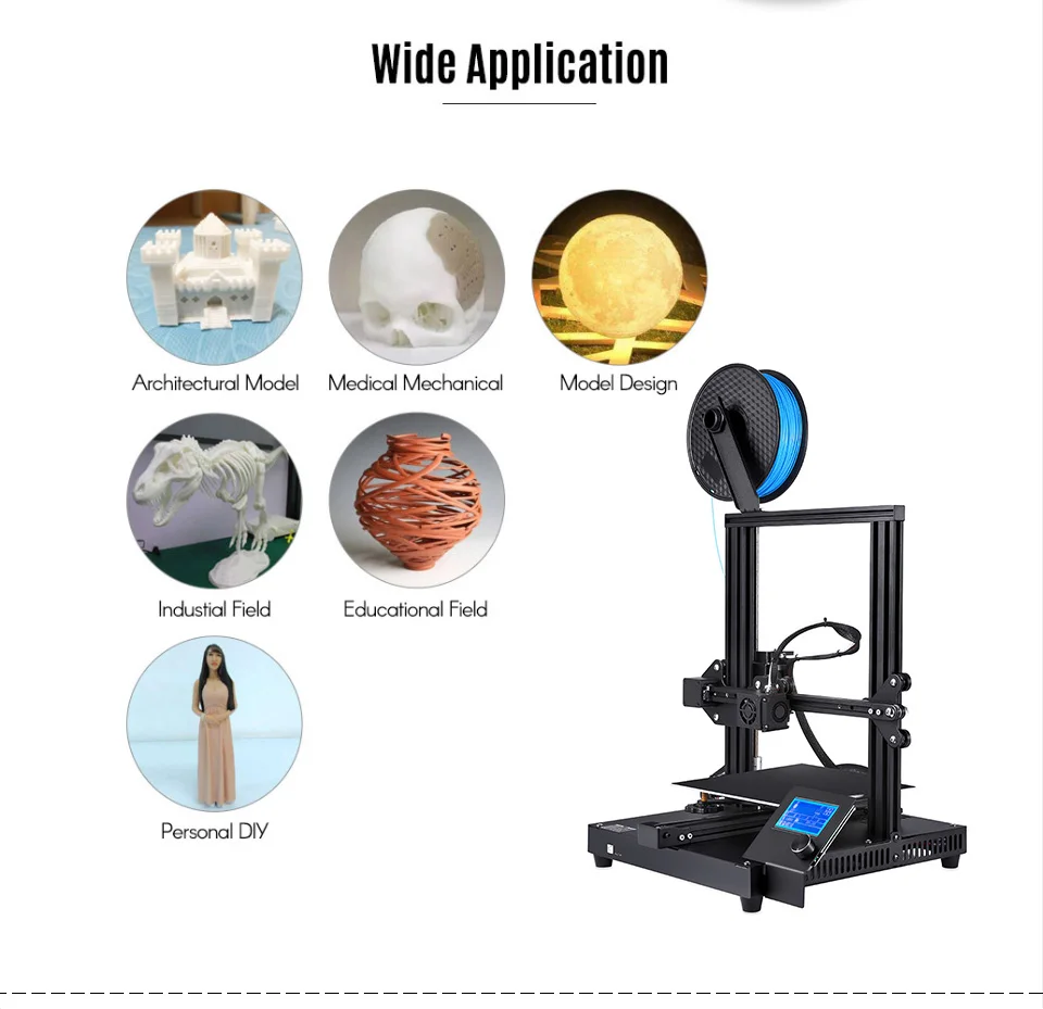 Creasee 3d принтер CS20/CS20 Pro Высокоточный 3d принтер DIY Набор самостоятельная сборка с обновлением Печать Мощность CS3 3D печать