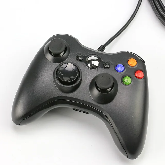 Черный Данных лягушка USB проводной геймпад для Xbox 360 контроллер Джойстик для официальный Microsoft PC контроллер для Windows 7 8 10 - Цвет: Черный