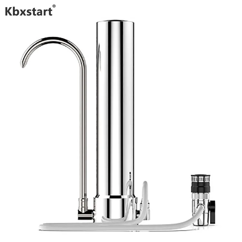 

Kbxstart Stainless Steel Clean Water Purifier Healthy Ceramic Cartridge Household Kitchen Water Tap Desktop Faucet Filter