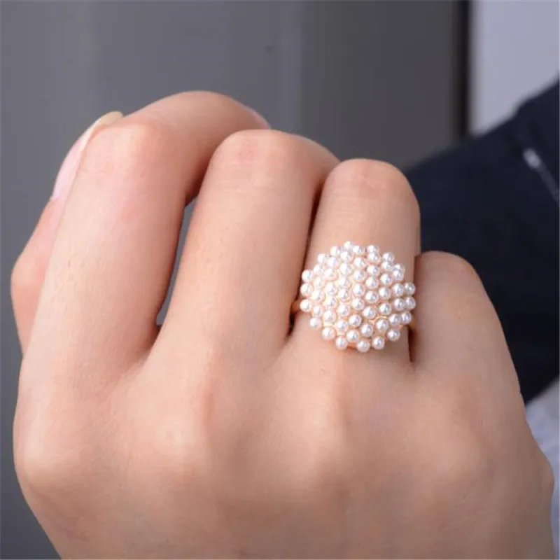 Imixlot романтический модный золотого цвета с искусственным жемчугом круглые