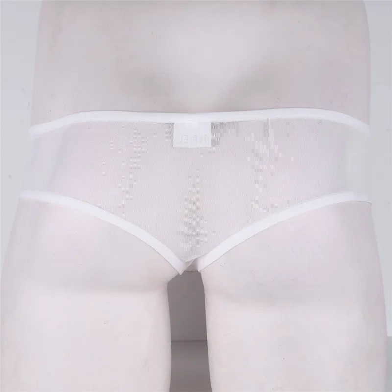 

FREEBILY Men Lingerie Soft Sheer Mesh Bulge Pouch Low Rise G-string Thong Mini Briefs Underwear Sexy Gay String Homme Underpants