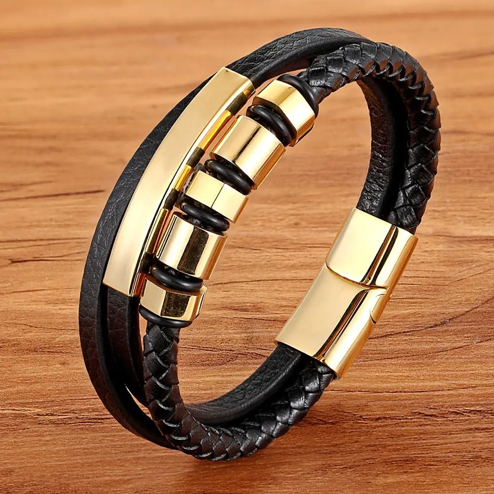 Bracelet 5 TYO индивидуальность ювелирные изделия различных конструкций геометрический узор многослойный браслет из натуральной кожи для мужчин модные ювелирные изделия подарок - Окраска металла: Bracelet 5