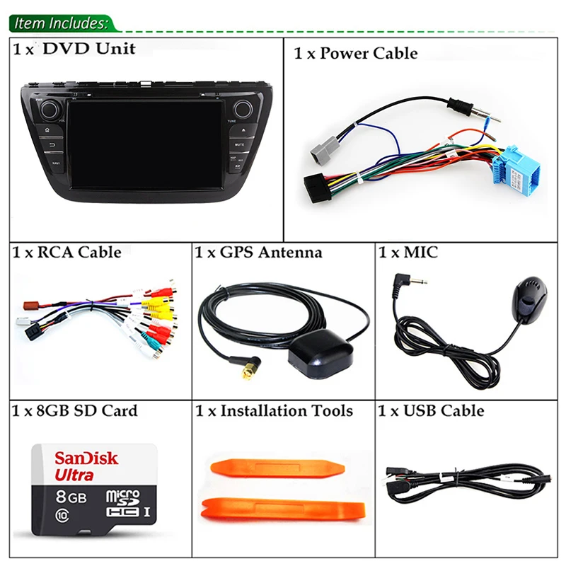 HD 8 дюймов 1024*600 4 ГБ Оперативная память Octa core android 6.0.1 Car DVD GPS для Suzuki SX4 s крест 2014 2015