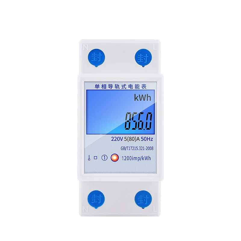 AC 220 V, 50Hz 5(80) однофазный Синий ЖК-дисплей Многофункциональный счетчик энергии din с подсветкой Din Тип дисплея A V W кВт/ч