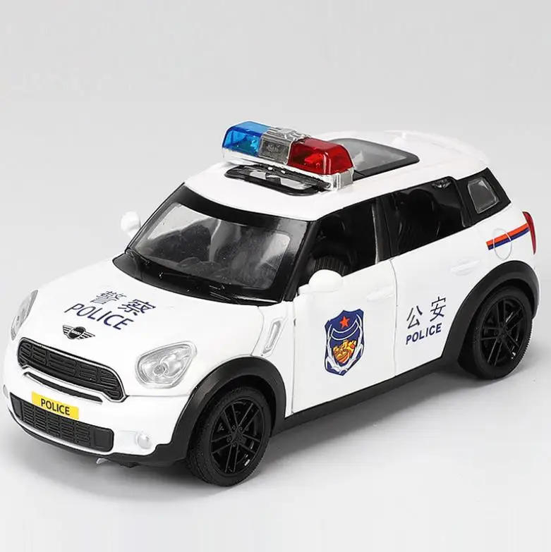 1:32 игрушечный автомобиль Mini Cooper Police металлическая игрушка сплав супер автомобиль Diecasts& игрушечный Транспорт модель автомобиля Миниатюрная модель автомобиля игрушка для детей