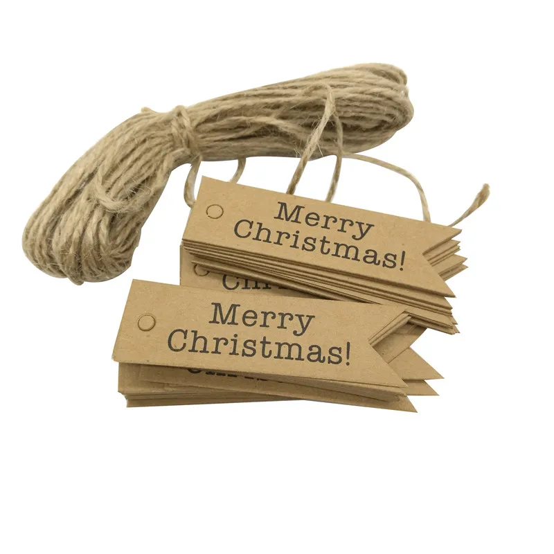 

Chicinlife 100PCS Paper Tags Hollow Christmas Tree Kraft Paper Card Paper Tags Labels DIY Wedding Party Favors Gift Supplies