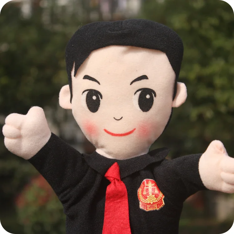 1pc plush puppets lawyer driver stewardess teacher doctor waitress kindergarten profession character role story infant toy
