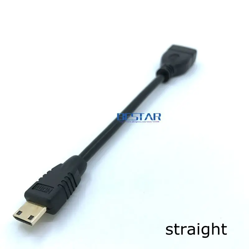 Вверх вниз правый левый угловой мини HDMI к штекер-гнездо кабель 10 см для ноутбука