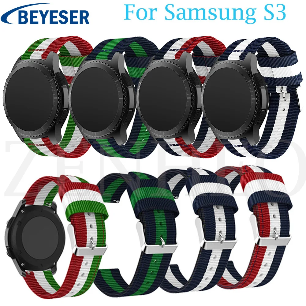 Нейлоновый ремешок на запястье для Samsung Gear S3 Frontier часов 22 мм Классический сменный