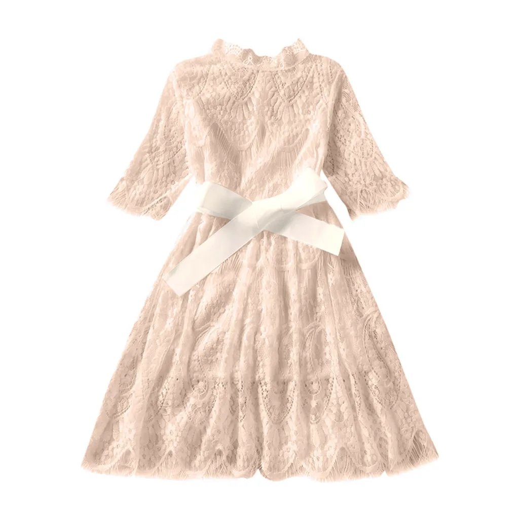 Белое платье с цветочным узором для девочек детское праздничное кружевное