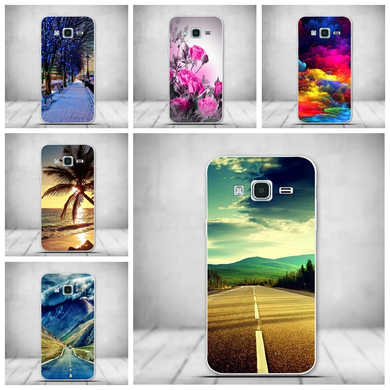 Мягкая задняя крышка из ТПУ для Samsung Galaxy J3 2016 J320 J320F J320P J320H с рисунком пейзажа чехлы