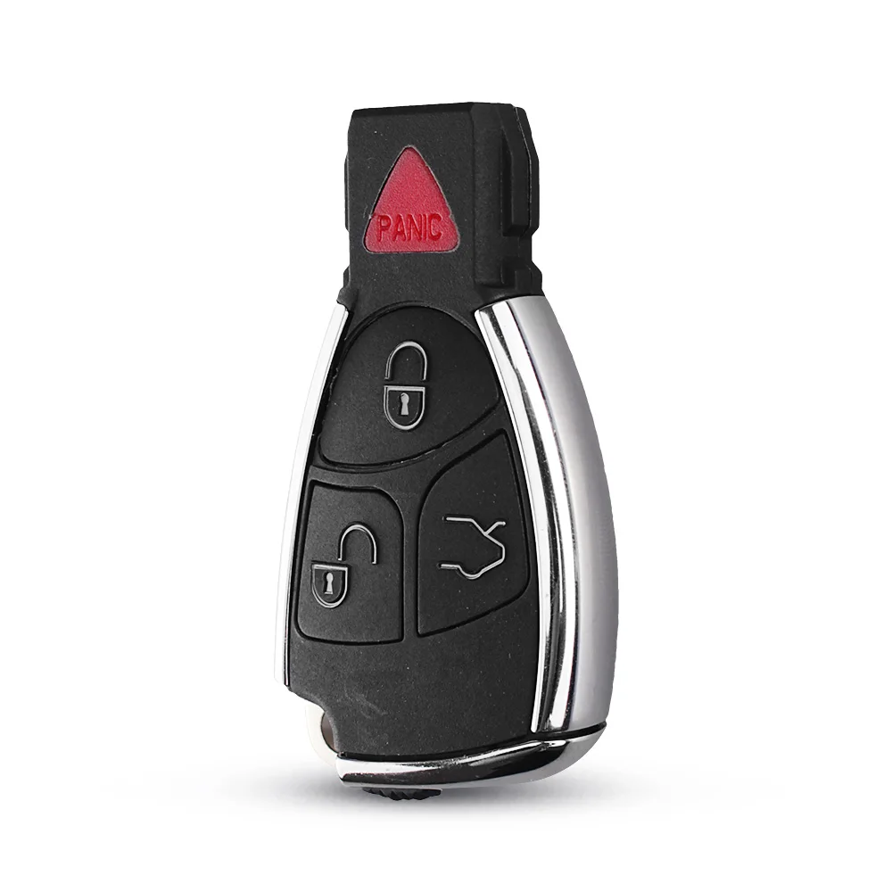 KEYYOU 4 пуговицы изменение оболочки Брелок чехол для Mercedes Benz CLS C E S 3+ 1 кнопка яркая сторона с батарея держатель