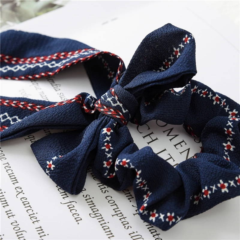 Винтажное кольцо для волос с принтом женщин в богемном стиле бант веревочная