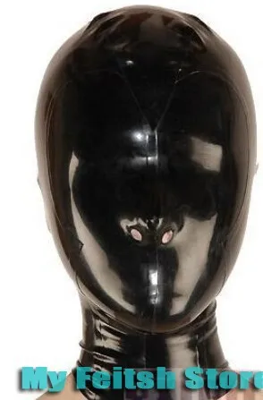 (LH157204) 100% натуральная латексная резиновая маска с капюшоном|latex suffocation|mask rubbermask mask