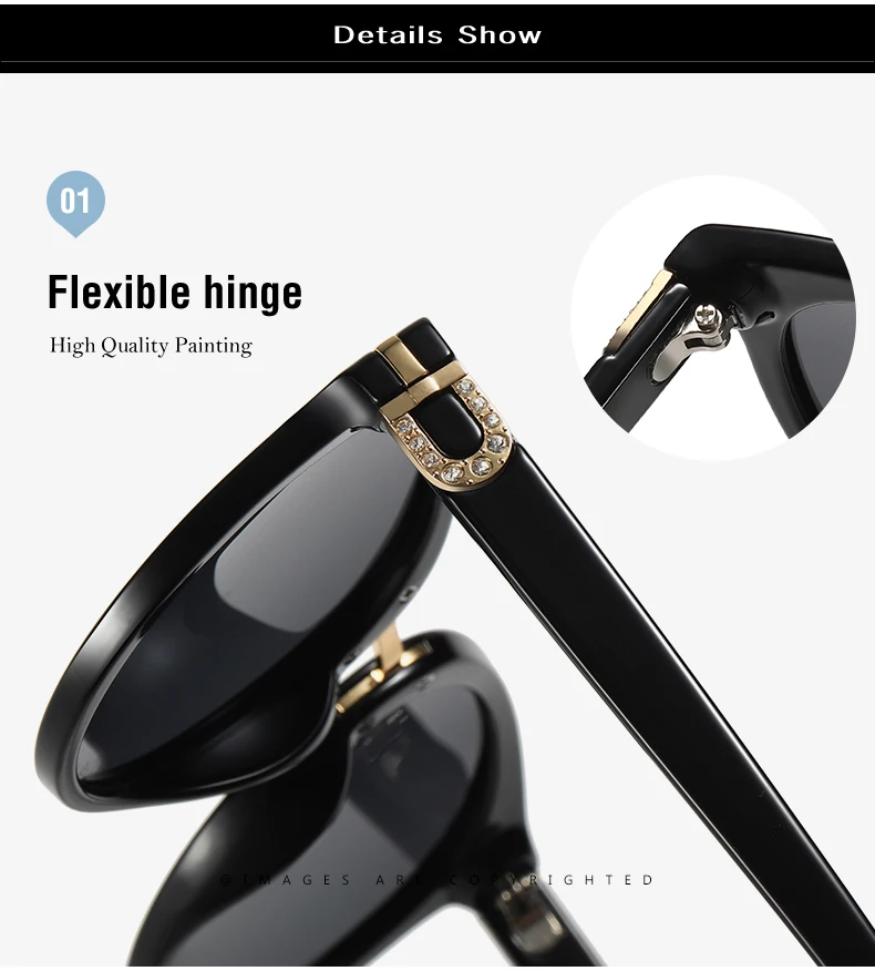 Ruosyling Sunglasses Women Female Polarized UV 400 TAC Lens Dark Round Shades Sun Glasses Ladies Girls Luxury Glasses Beach