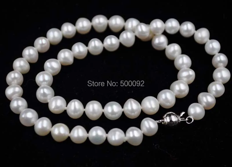 

genuine 7.5-8mm white freshwater cultured pearl necklace