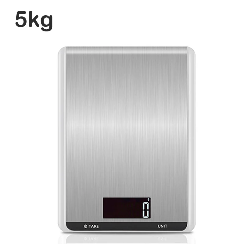 5kg-white Цифровые кухонные весы на платформе из нержавеющей стали, электронные кухонные весы с сенсорной кнопкой, профессиональные измерительные инструменты с ЖК-дисплеем - Цвет: 5kg-white