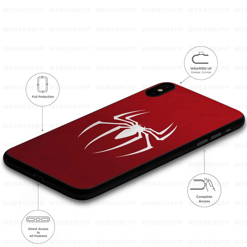 Мягкий чехол с логотипом WEBBEDEPP Mavel Spiderman для samsung Galaxy S10 S10e S9 S8 Plus S7 S6 Edge S9 Plus и J6 Note 10 Plus 9 8