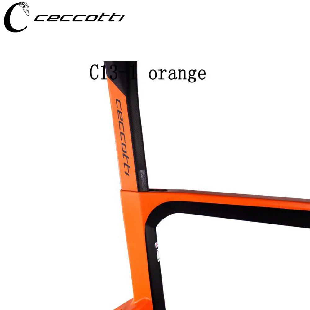 Карбоновая дорожная рама CECCOTTI brand оранжевая telaio bici da corsa carbonio XXS/XS/S/M/L карбоновая