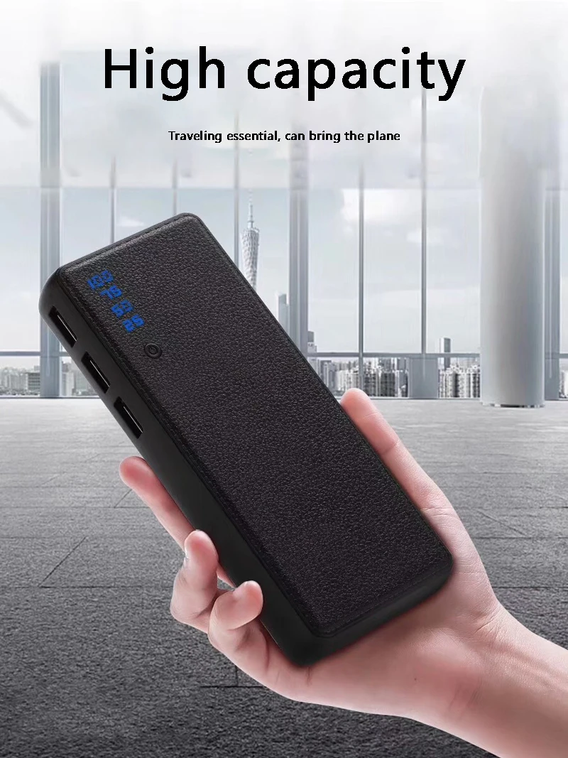 10000 мАч Внешний аккумулятор PoverBank 3USB LCD портативное зарядное устройство для