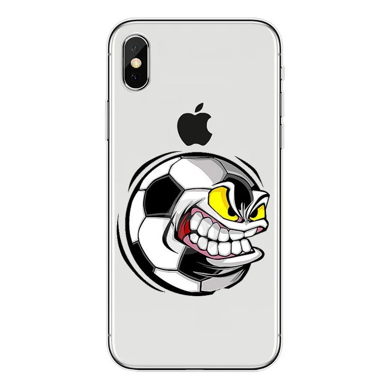 TPU Футбольный Мягкий ТПУ силиконовый чехол для iPhone XS Max 8 8Plus 7 6S 6splus 5 5S SE XR мультяшный футбольный милый чехол - Цвет: TPU