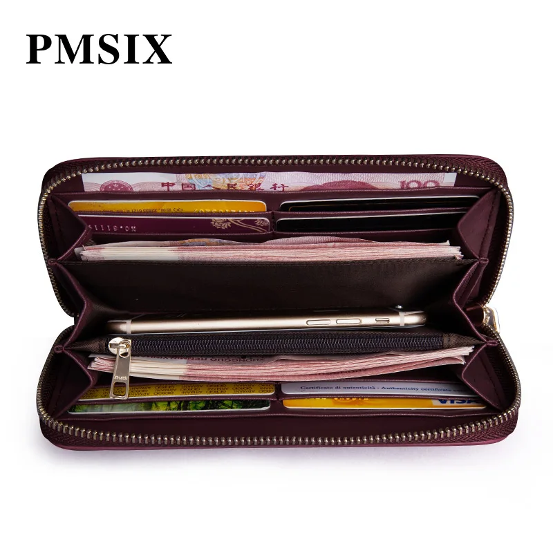 PMSIX женский клатч из спилка Женский винтажный кошелек простой элегантный