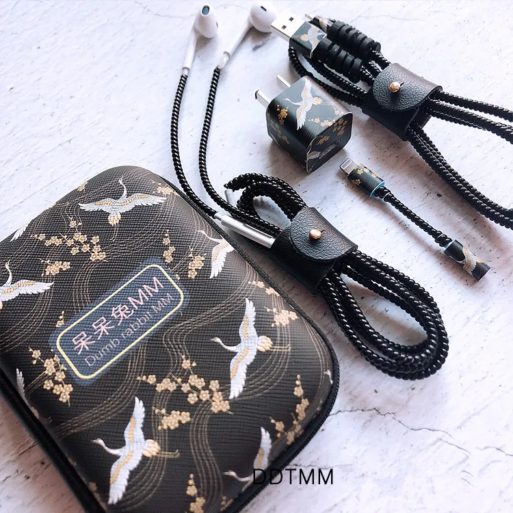 Забавный мультяшный usb-кабель протектор для наушников с кабельным Стикеры для намотки спиральный usb-шнур с зарядным устройством для iphone 5 6 7 8 Разъем XR