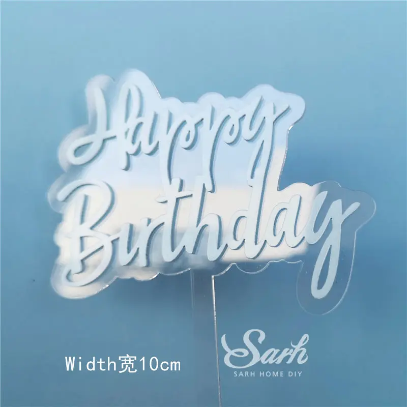 2pc birthday Украшение в виде блестящей головы кота поросенка на день рождения, радужные помпоны для торта, вечерние украшения на день детей, милый подарок - Цвет: 2pc birthday
