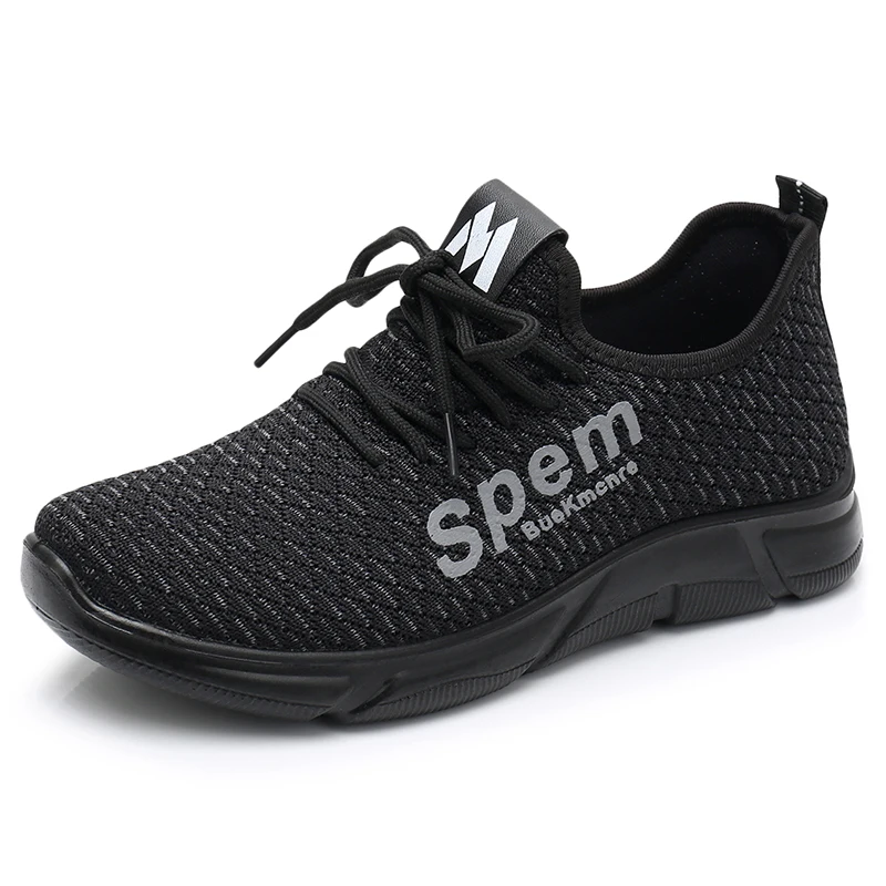 Серый Женские кроссовки Flyknit; прогулочная обувь; Классическая Ручная работа; сезон весна; Новинка; модная Рабочая мягкая Нескользящая Рабочая Женская материнская плоская обувь - Цвет: Серый