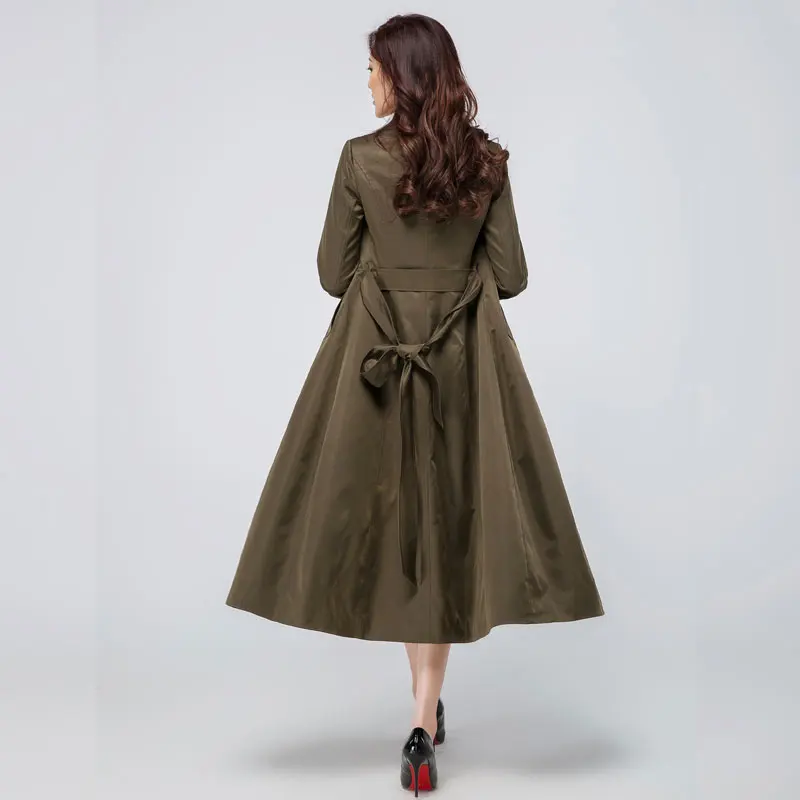 

Long Windbreaker Female Spring Autumn Casual Loose Trench Coat Lady Korean Temperament Slim Long Trench Coat Code Large Coat