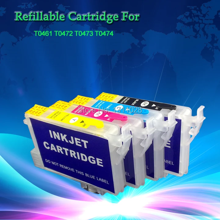 

INK WAY T0461 T0472 T0473 T0474 Refillable ink cartridge for Stylus C63,C65,C83,C85,CX3500,CX4500,CX6500 with ARC,4 PCS