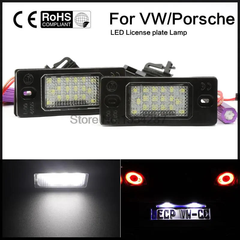 2 шт. автомобиль подходит для Porsche Cayenne VW Touareg светодиодный номерной знак лампа