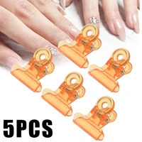 5pcsset plastic nail pinching clips fixed clamps diy manicure salon tool 22mm for long nails tools