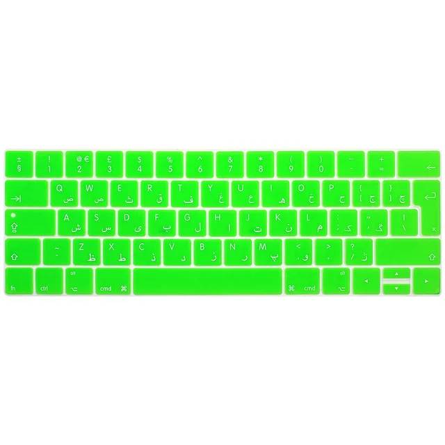 green Евро введите Арабская, английская для Iphone, для Ipad, для Ipad Mini Pro 13 15 Сенсорная панель / силиконовый чехол Стикеры подходит для A1706 A1707 - Цвет: green