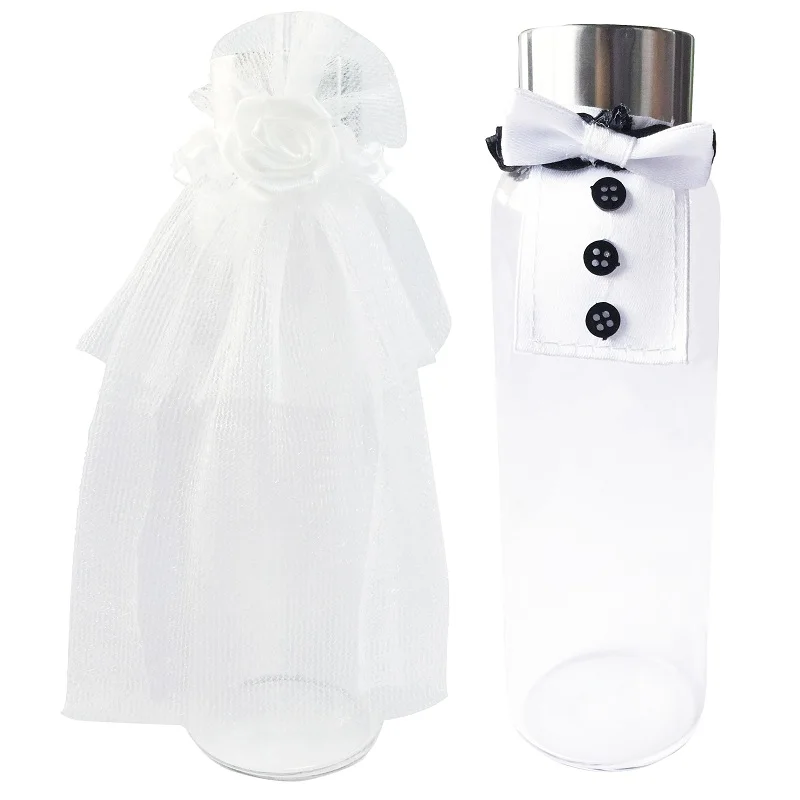 2 шт свадебные жених Чехлы для бутылки шампанского очки наборы вина