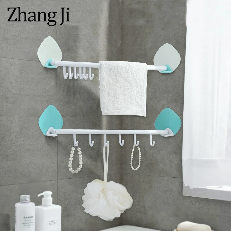 Zhangji Handy бесшовный клей 6 крючков PP полка для ванной комнаты ключница для хранения угловые полки без гвоздей вращающаяся настенная полка