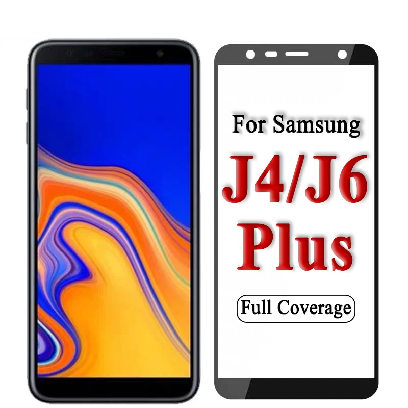 Защитное стекло для samsung galaxy j4 plus закаленное Броня процессором обработки изображений galax j6 j4plus j6plus защита для экрана samsung j на возраст 4, 6, чехол