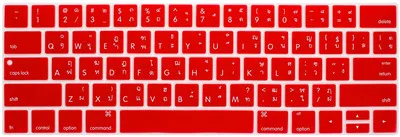 Тайский язык клавиатуры кожи для Iphone, для Ipad, для Ipad Mini Pro 1" A1706 15" A1707 с сенсорным ID, США, ультра тонкий силикон чехол для клавиатуры Стикеры - Цвет: Red