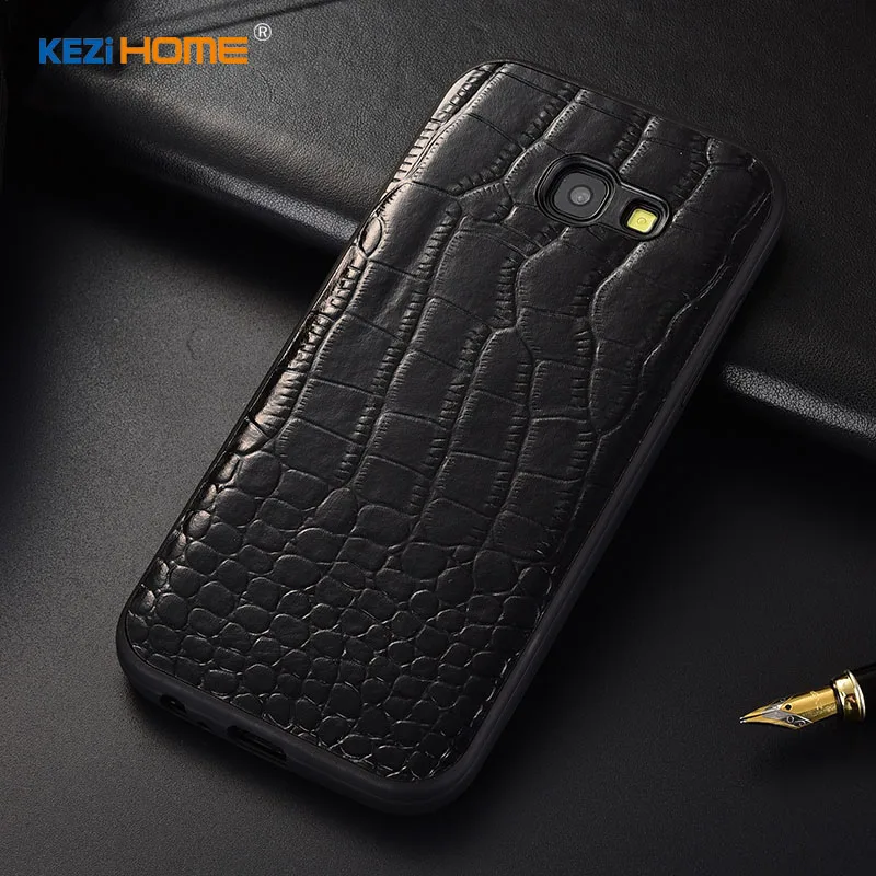 Case for Samsung Galaxy A5 2017 KEZiHOME Luxury Crocodile texture Genuine leather back cover Phone cases |