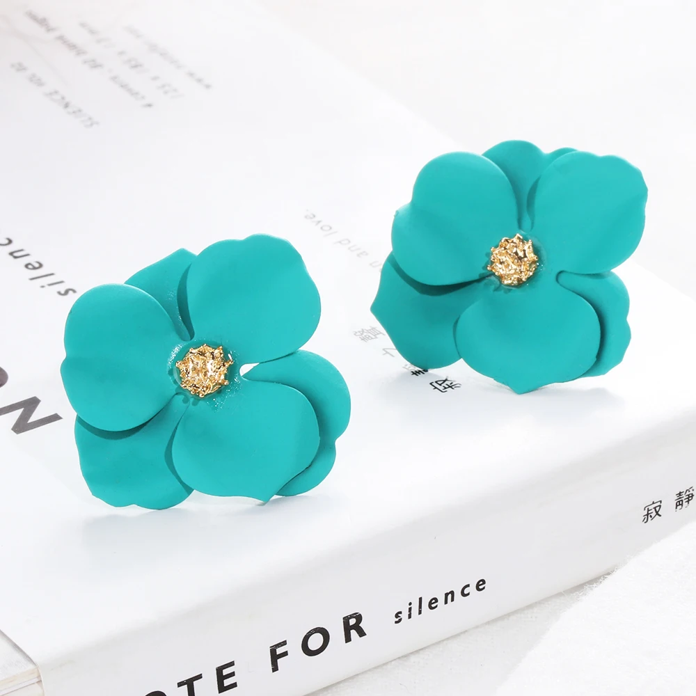 Женские серьги-гвоздики Hyperbole с цветными цветами модные ювелирные изделия Новое