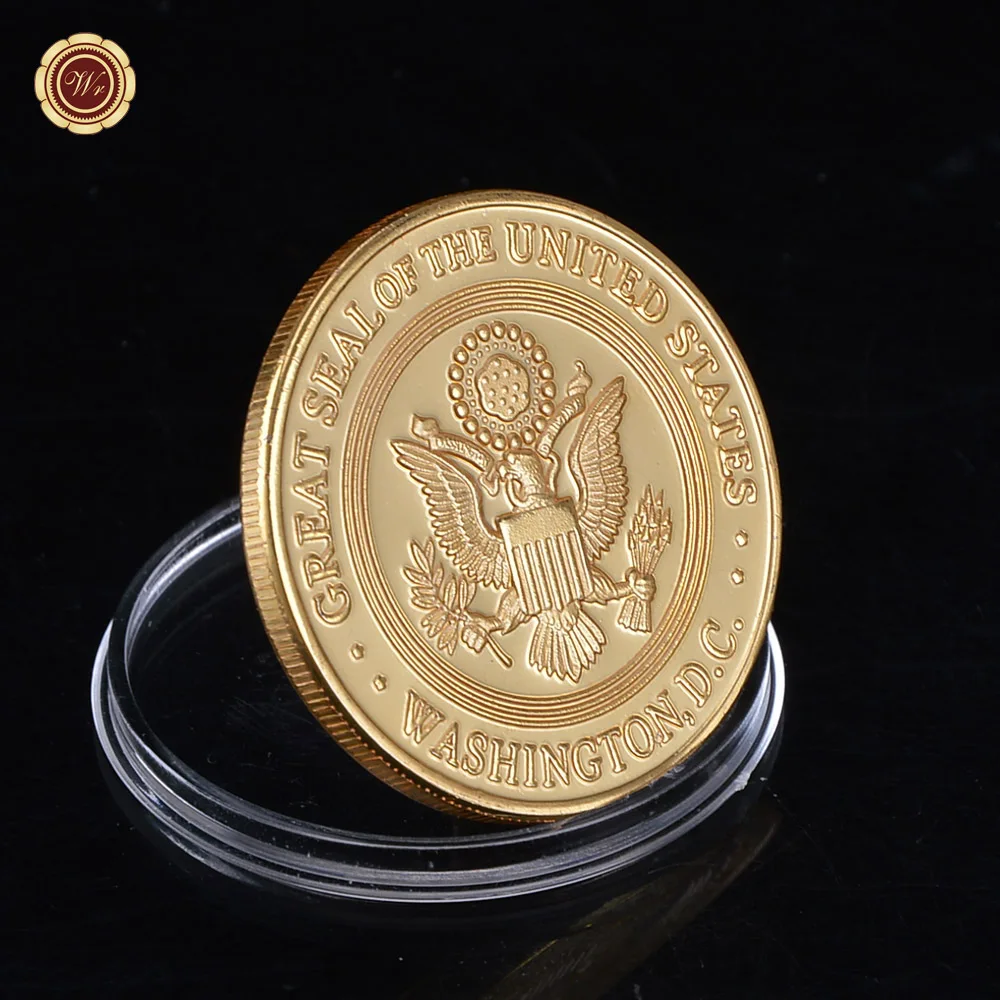 Красочная позолоченная монета американского Морского корпуса 40*3 памятная