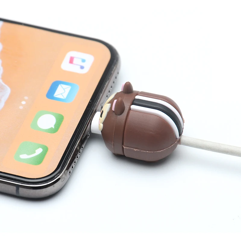 Мультфильм животных кабель протектор для iphone usb сматывание кабеля провода Держатель Кабельный органайзер для iphone x 8 7 plus милый