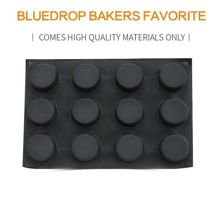 Bluedrop силиконовая булочка форма круглая форма лист для выпечки гамбургеров форма антипригарная пищевая форма 4 дюймов 12 пещер
