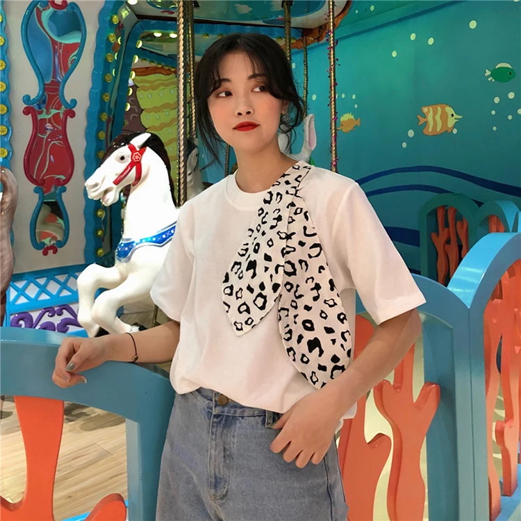 harajuku fashion brand T Shirts women summer style camiseta feminina ladies tops leopard o-neck plus size tees camisa | Женская одежда