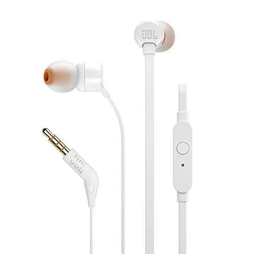 Белый JBL T110 3,5 мм проводные наушники Fone De Ouvido наушники в линейном управлении Hands-free с микрофоном jbl Audifono Para Celular гарнитура - Цвет: Белый