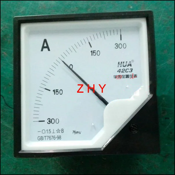 Квадратный Амперметр 42C3 черный DC 50 0 50A 100 100A 150 150A 200 200A 300 300A|ampere gauge|dc ammeteramper meter dc |