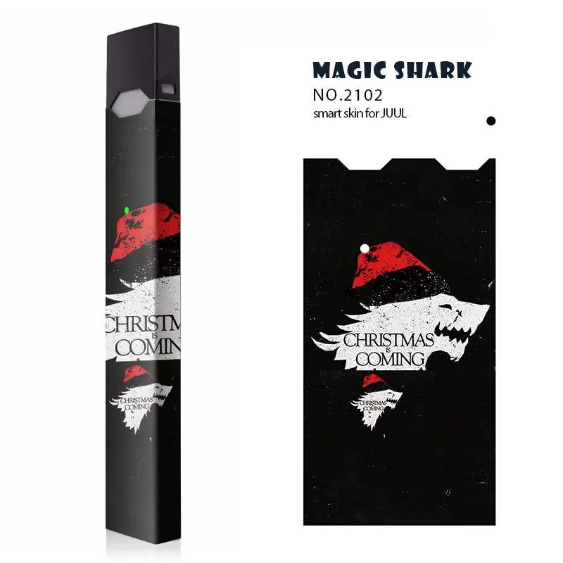 Magic Акула Счастливого Рождества наступает зима черепа панк E наклейка на сигарету