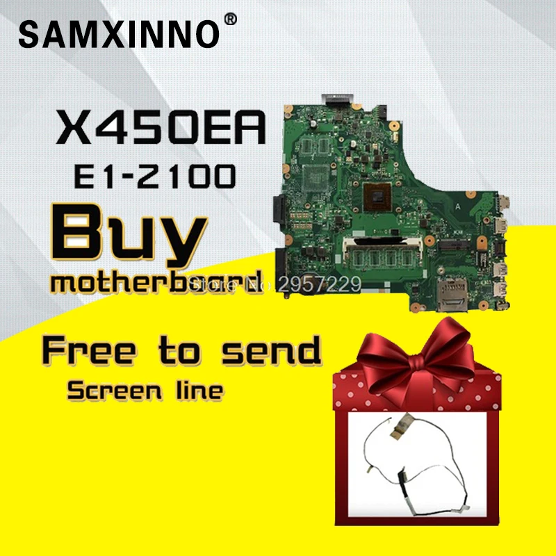 X450EA для For Asus X450E X452EA X452E A452E с E1 2100 CPU материнская плата ноутбука X450EP REV 2 0 100%