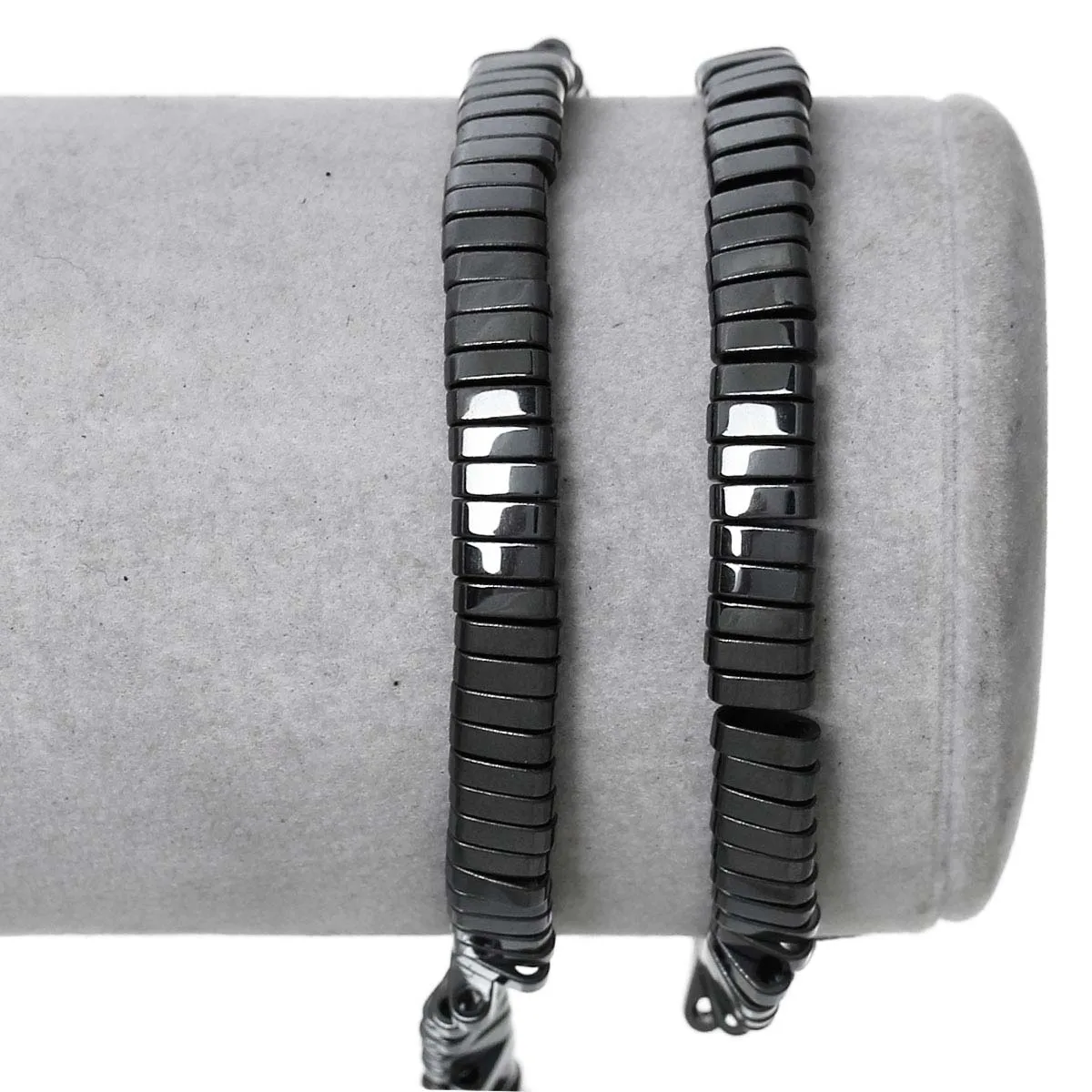 

DoreenBeads Hematite Beads Two Holes Rectangle Gunmetal Loose Beads DIY Bracelet 6x2mm Hole:1.2mm 40.5cm Long 1 Strand/200 PCs