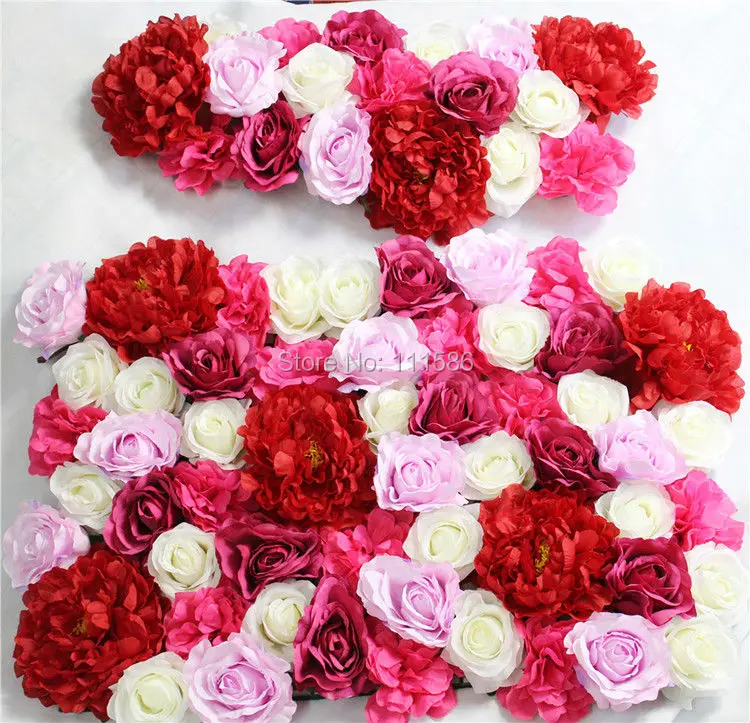 

Free Shipping High quality 10pcs/lot wedding decoration flower wall Artificial wedding backdrop flower road lead
